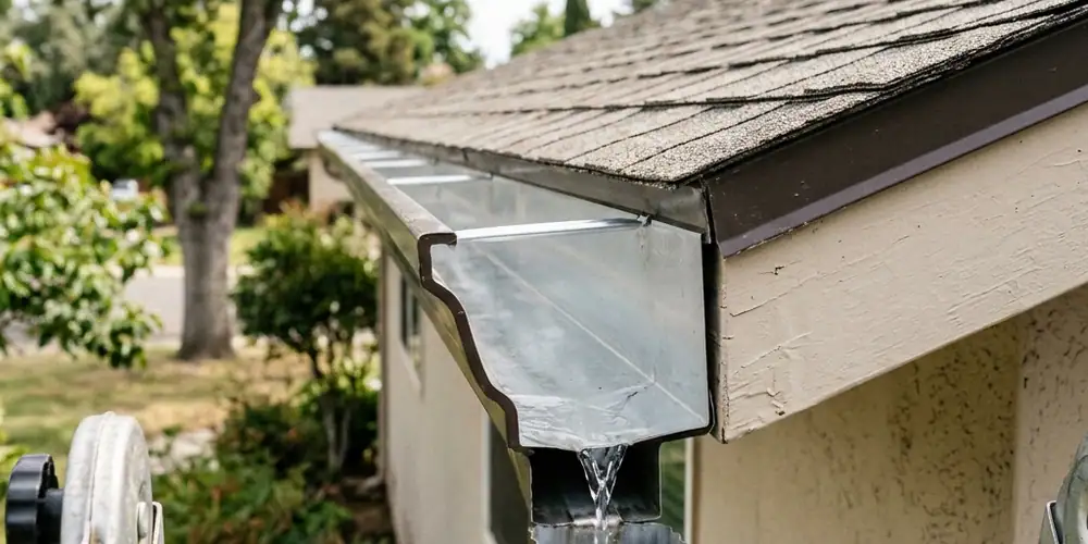 Outlet cleared after downspout cleaning Sacramento