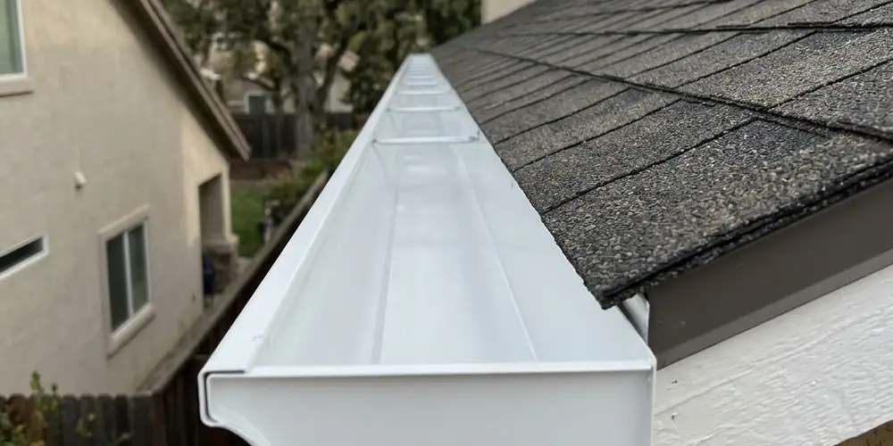 Roof grit and sediment removed after gutter cleaning in Citrus Heights