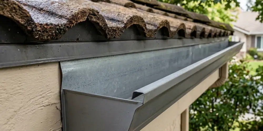 Sediment layer cleared before gutter cleaning in Elk Grove