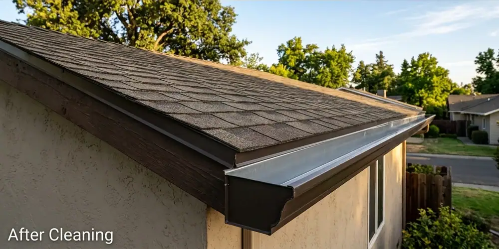 Decades old oak load cleared after gutter cleaning in Orangevale