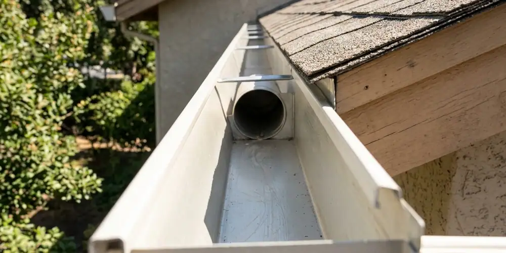 Seamless run installed after gutter installation Sacramento