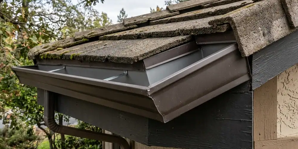 Sagging section re-pitched before gutter repair Sacramento