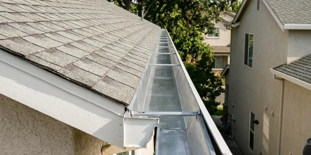 Second-storey run cleared after two story gutter cleaning Sacramento