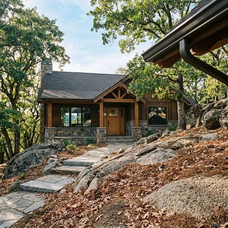 Roseville home on granite terrain with oak cover — gutter cleaning in Roseville