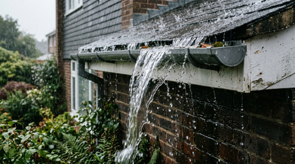 Overflowing Gutters During Rainfall
